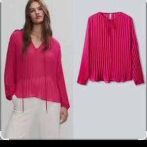 Zara Fuchsia Pleated Blouse